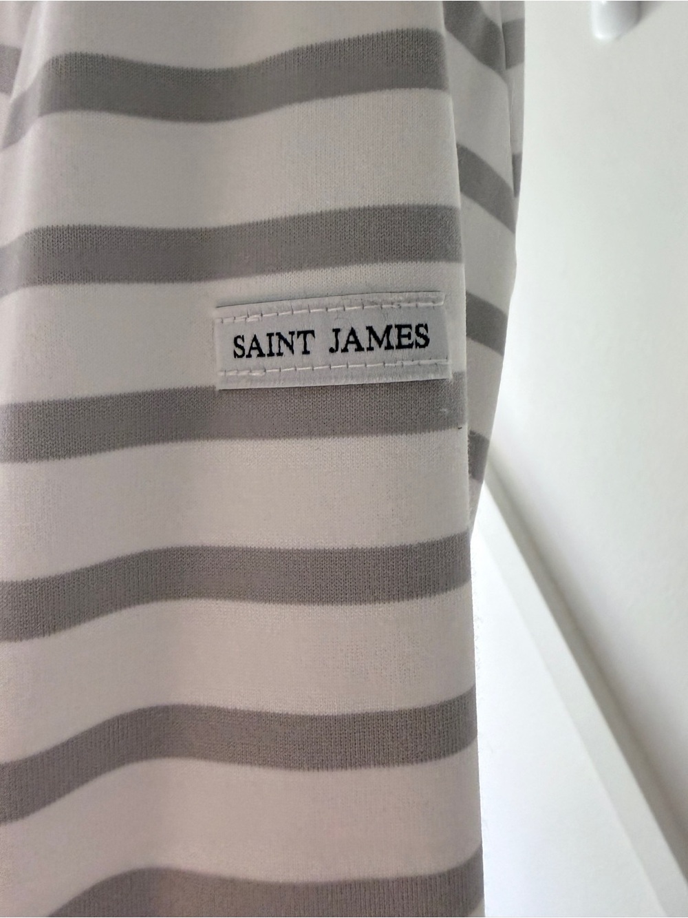 Saint James Breton Stripe Top NWT Size 4 White Grey French Sailor Shirt - Picture 10 of 13